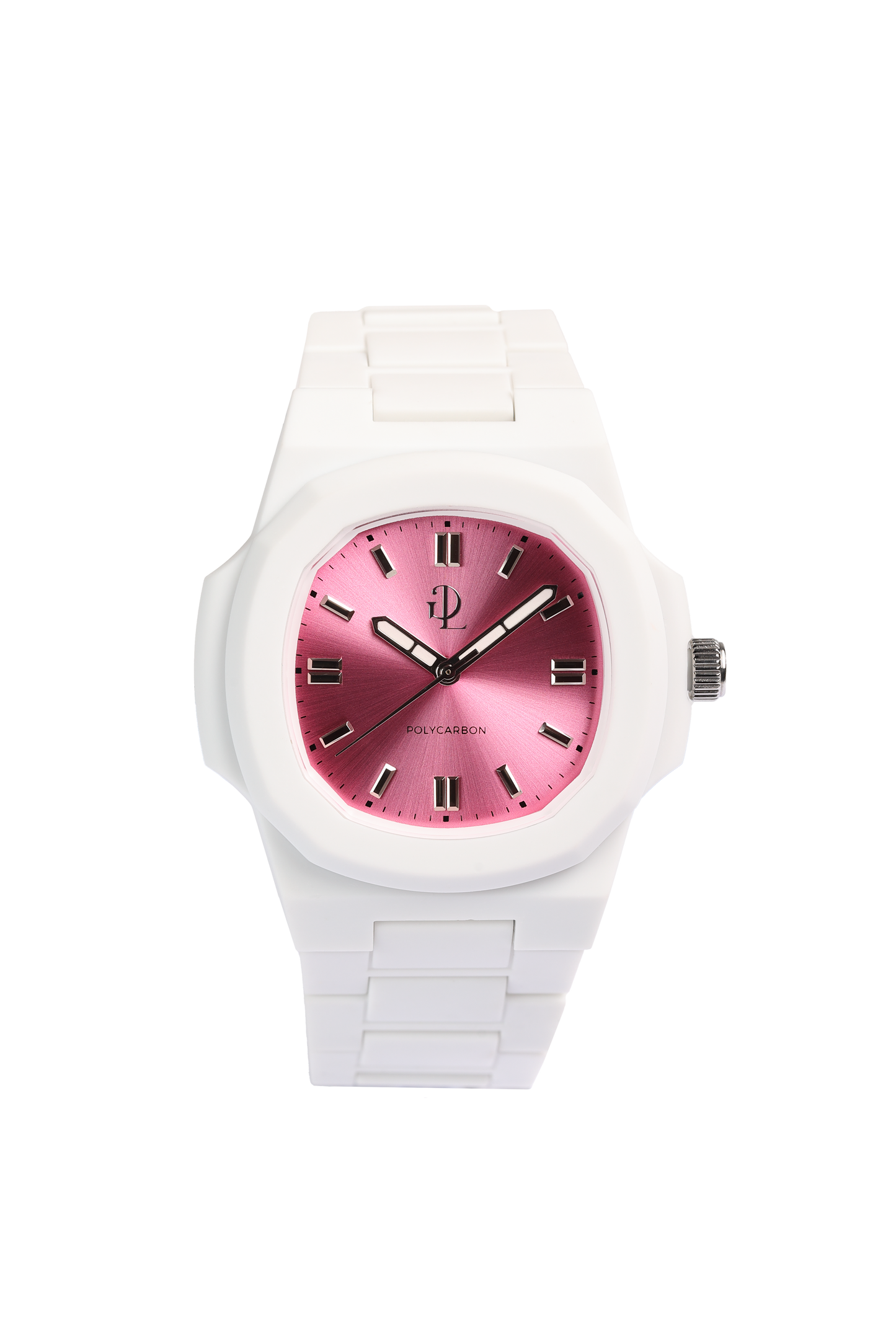 GDL Polycarbon Orologio Bianco Quadrante  Rosa