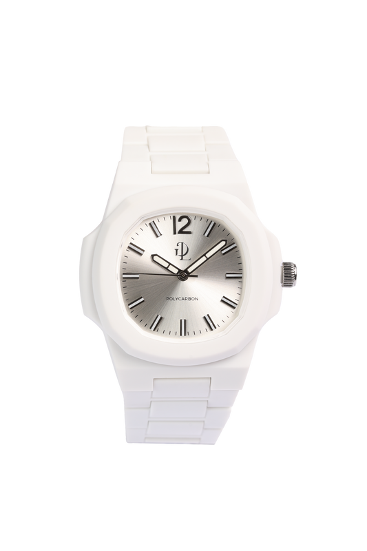 GDL Watch White Polycarbon  Argento Dial