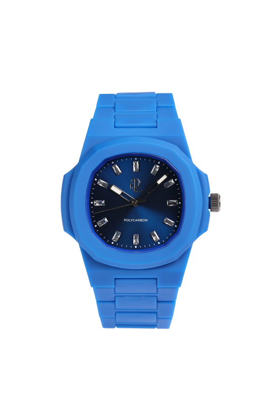 Orologio Indici in Cristallo Blu