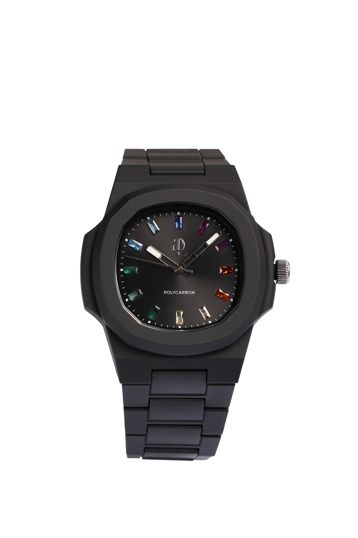 Orologio Indici in Cristallo Arcobaleno Nero