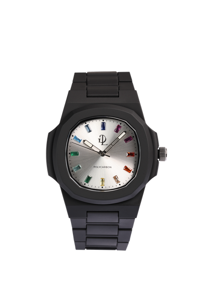 GDL Polycarbon Crystal Rainbow Silver