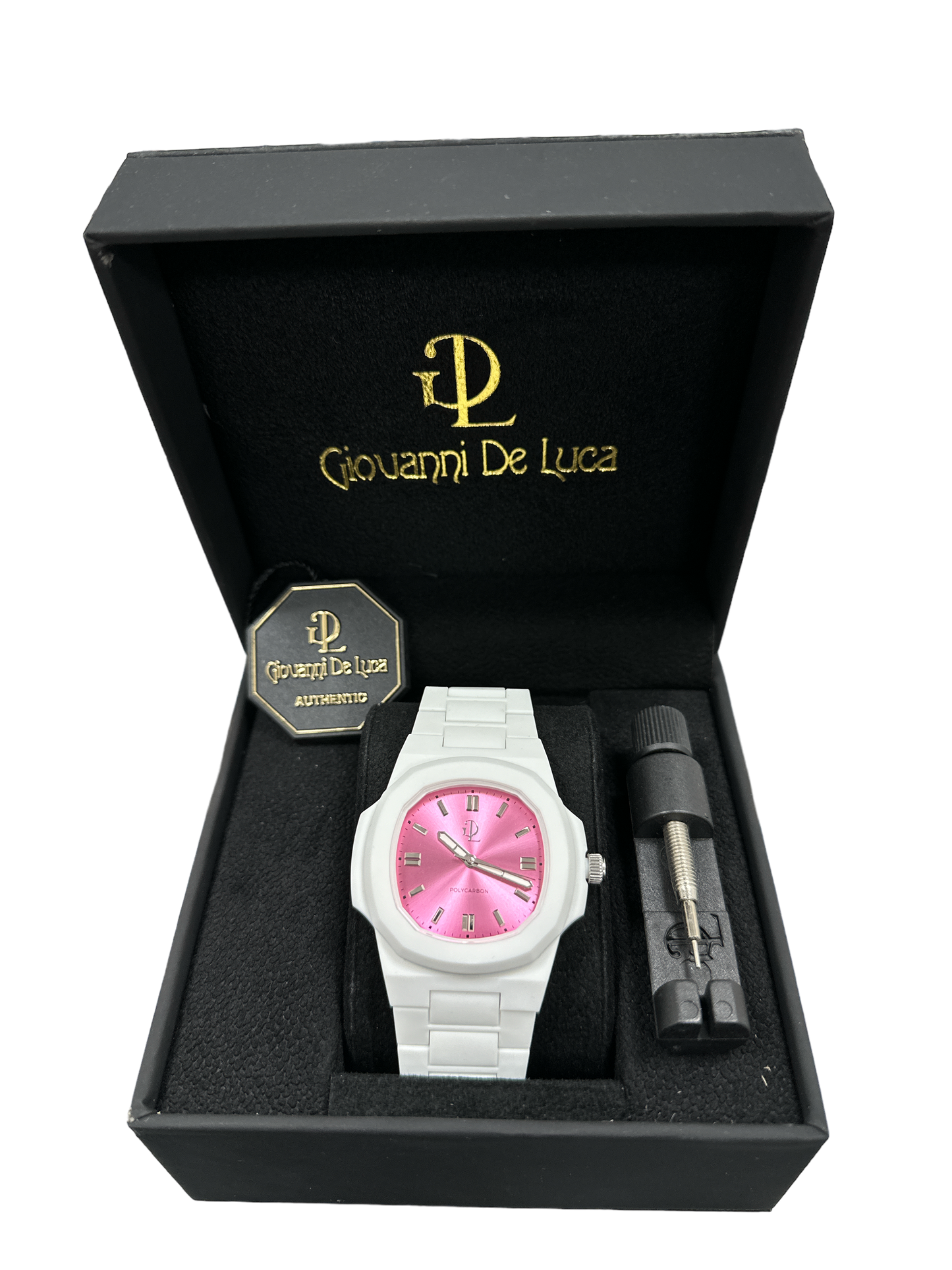 GDL Polycarbon Orologio Bianco Quadrante  Rosa