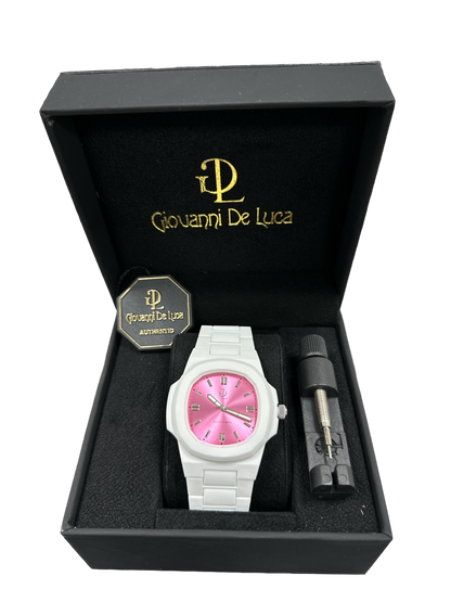 GDL Polycarbon Orologio Bianco Quadrante  Rosa