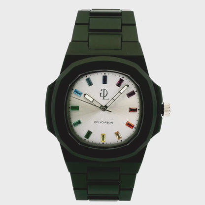 GDL Polycarbon Crystal Rainbow Silver