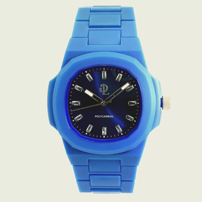 Orologio Indici in Cristallo Blu