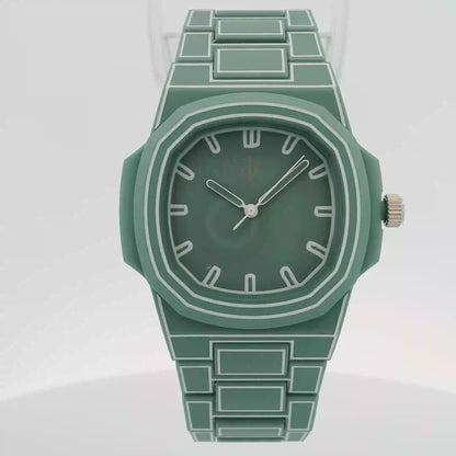 Orologio da Polso Verde Acqua Design Ottagonale Moderno