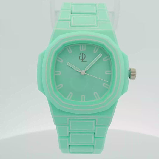 Orologio da polso moderno verde acqua, design minimalista