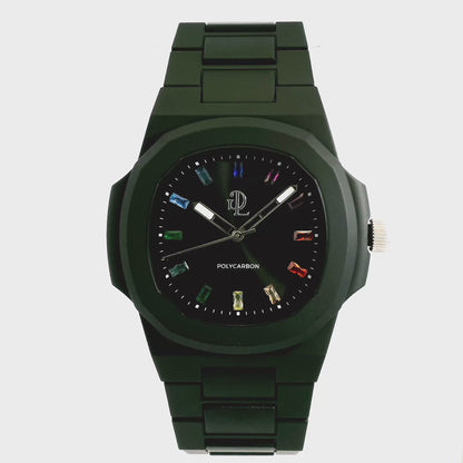 Orologio Indici in Cristallo Arcobaleno Nero